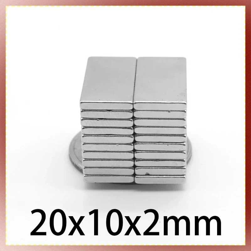 5/10/20/50/100/150PCS 20x10x2 Block Search Magnet N35 Rectangular Strong Powerful Magnets 20x10x2mm Neodymium Magnet 20*10*2