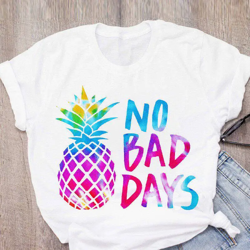 2026 Summer New Fruit Pineapple Printed Casual Versatile Printed Short Sleeve Women's Top Comfortable Parent Child T-shirt