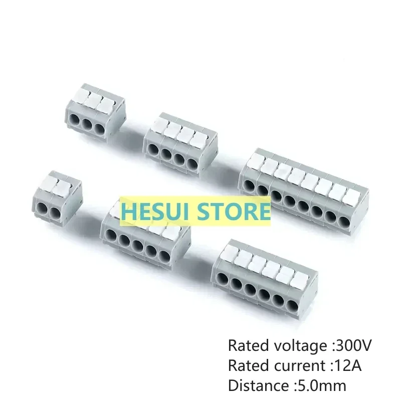 5 PCS Original KF202-5.0-2/3/4/5/6/8P double-row in-line 5.0mm spacing spring PCB wiring terminals