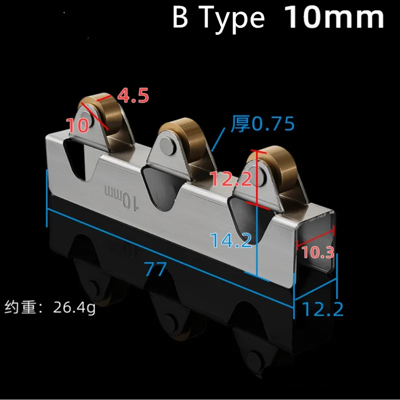 8mm/10mm Glass Sliding Door Roller Clamp Stainless Steel Wheel Pulley Rollers For Bathroom Door Shop Wine Cabinet