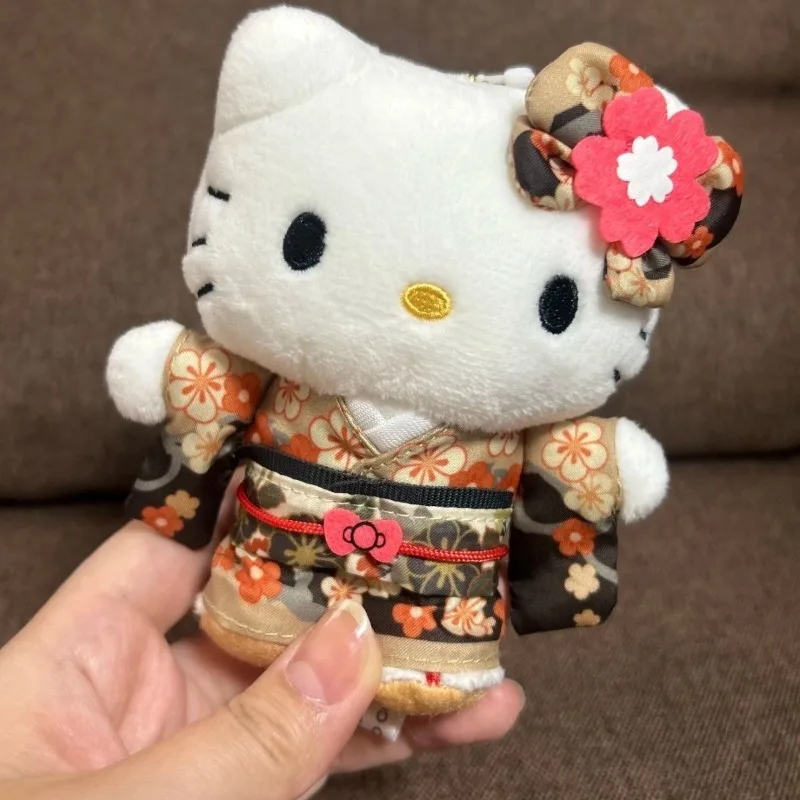 

Japanese Style Ooku Mount Kimono Fuji Hello Kitty pink Sakura Plush Doll Pendant cute Wafuku Kitty cat Soft Small Accessory