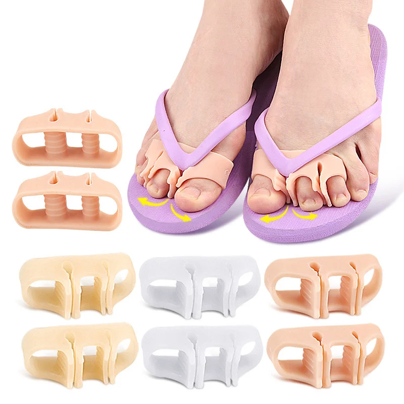 

2Pcs=1Pair Gel Toe Overlap Separators Flip flop Finger Bunion Hallux Valgus Pain Relief Hammer Abrasion Prevention Corrector