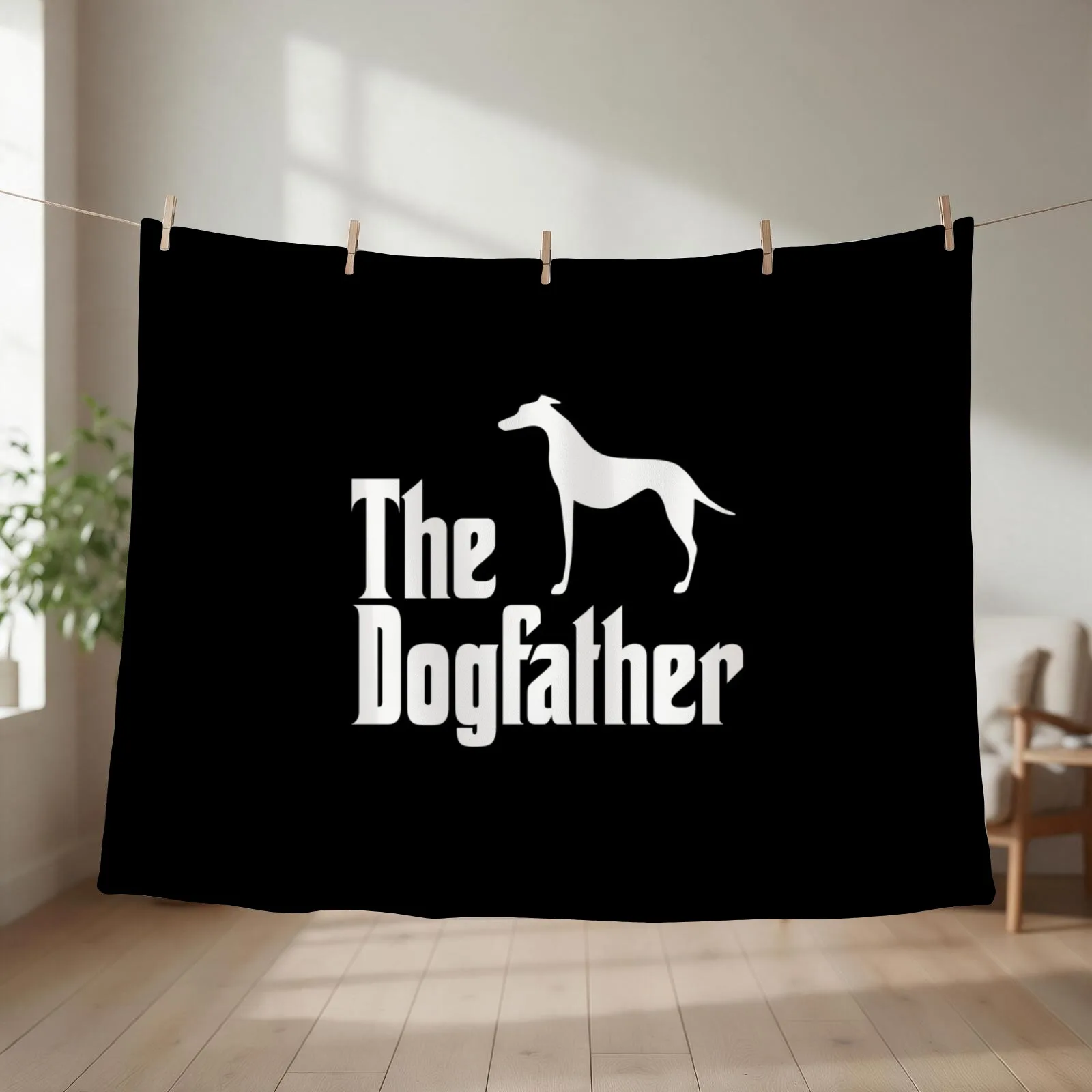 The Dogfather Greyhound Movie Funny Quote Throw Blanket couch cozy soft plush fuzzy picnic outdoor blanket