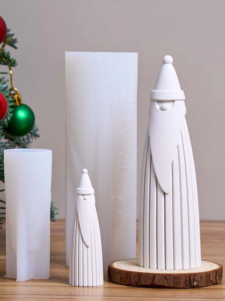 3D süße Weihnachtsmann Porträt Silikonform DIY Weihnachtsschmuck Duftkerze Seifenformen Gips Harz Herstellung Weihnachten Handwerk Geschenk