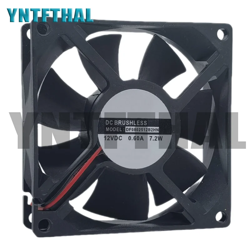 New DF0802512B2HN DC12V 0.60A 7.2W Two Lines Cooling Fan