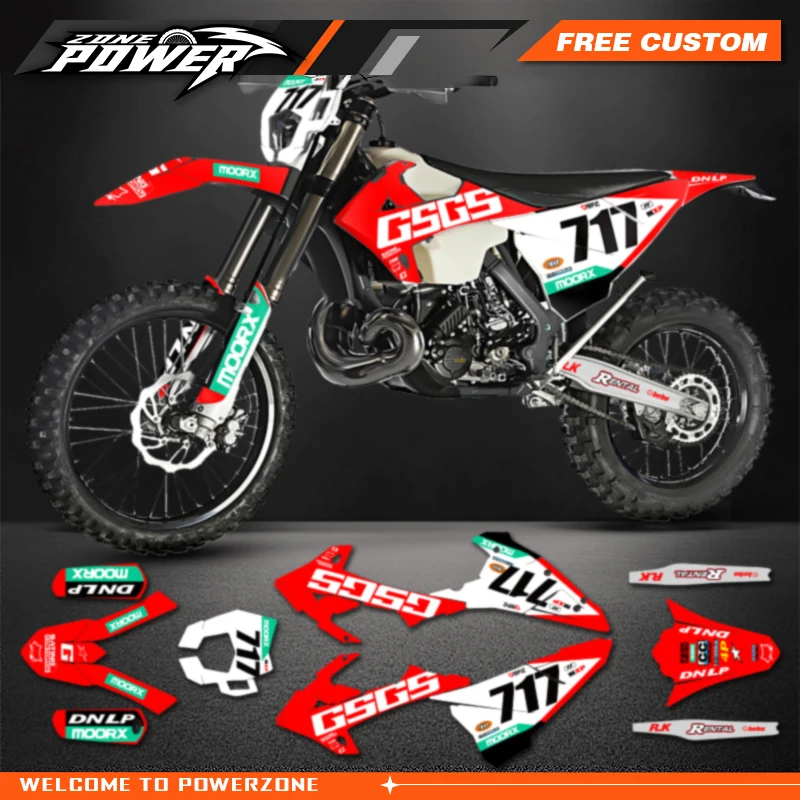 Powerzone Custom Team Graphics Background Decals Stickers Kit for Gasgas Gas Gas EC MC 2018 2019 2020 8