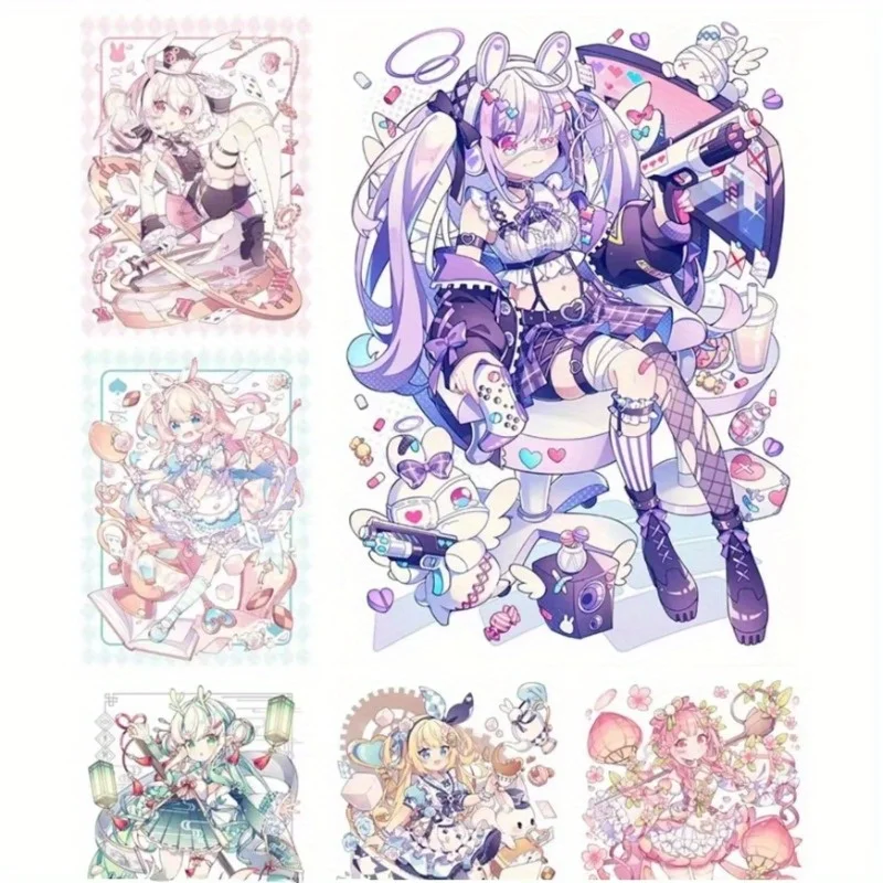 Acrylfarben-Malset im niedlichen Anime-Stil, Ölgemälde-Paket, Kunstbild für Schlafzimmerwand, handgemaltes einzigartiges Geschenk für Erwachsene