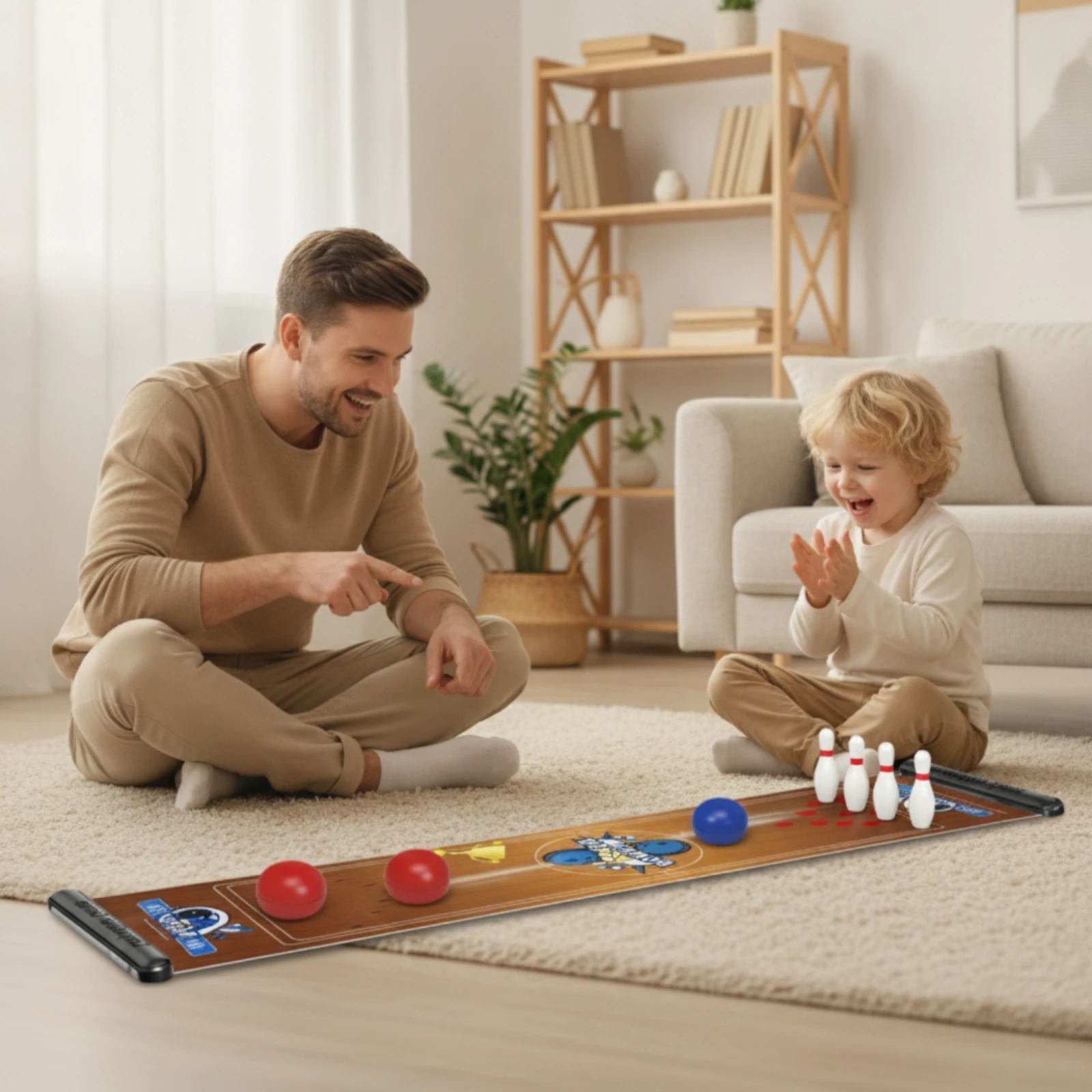 Party Games Easy - Permainan Bowling Meja, Matras Bowling Gulung,