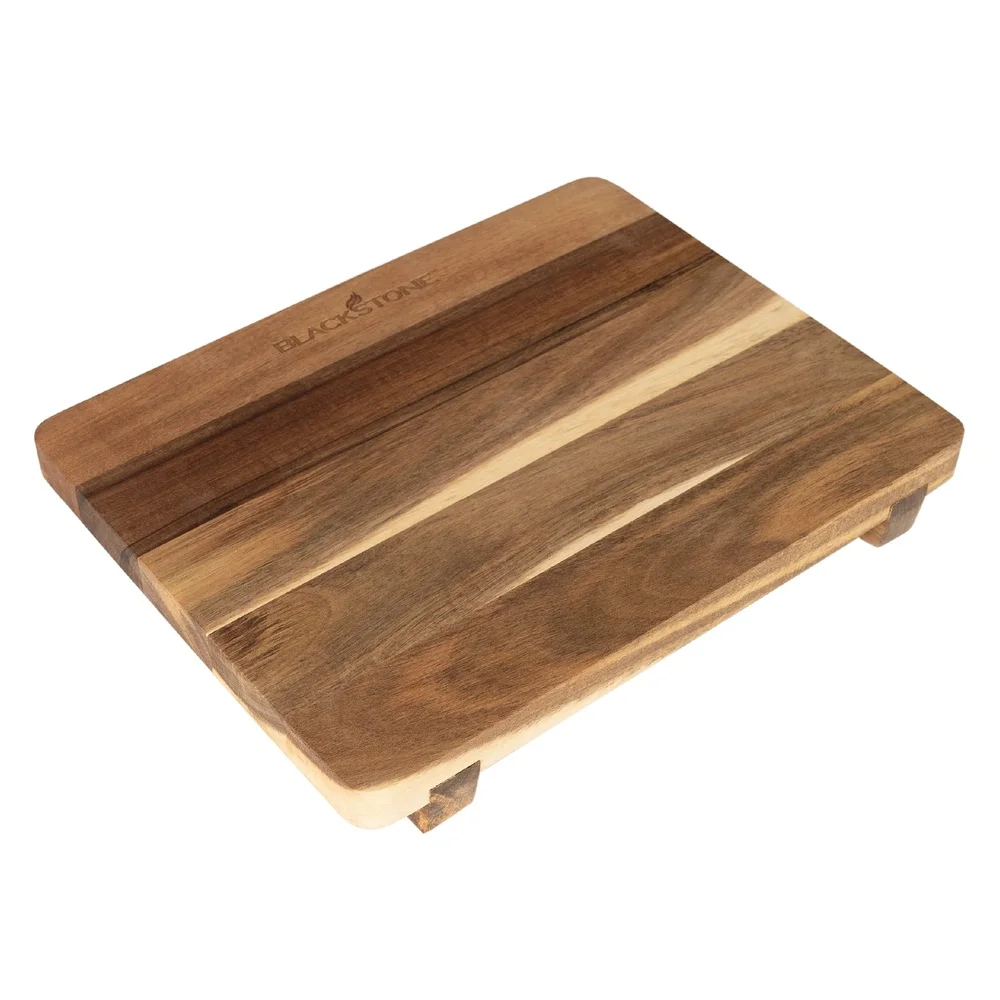 

Acacia Wood Griddle Top Cutting Board Meat Resting and Food Preparation with Base Support Hand Wash Only