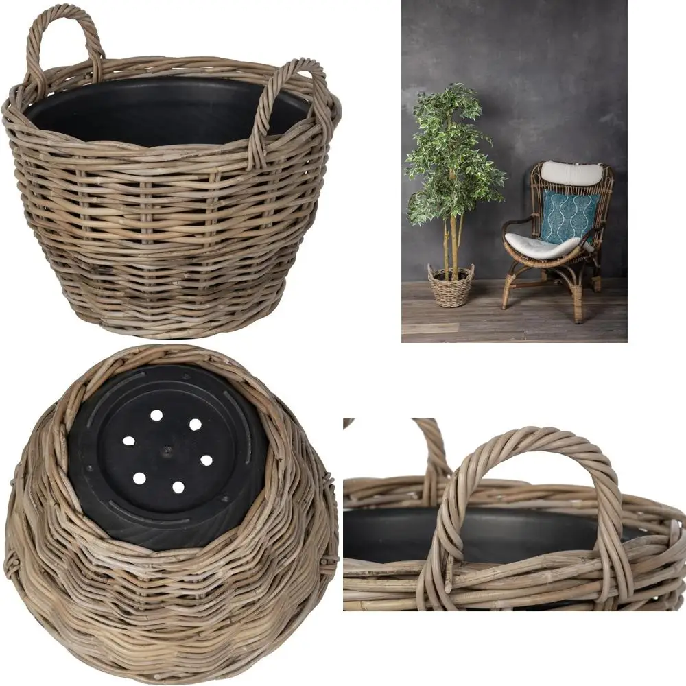 

Large 5 Gallon Plastic Outdoor Indoor Planter Basket with Ear Handles, Durable and Versatile Garden Pot