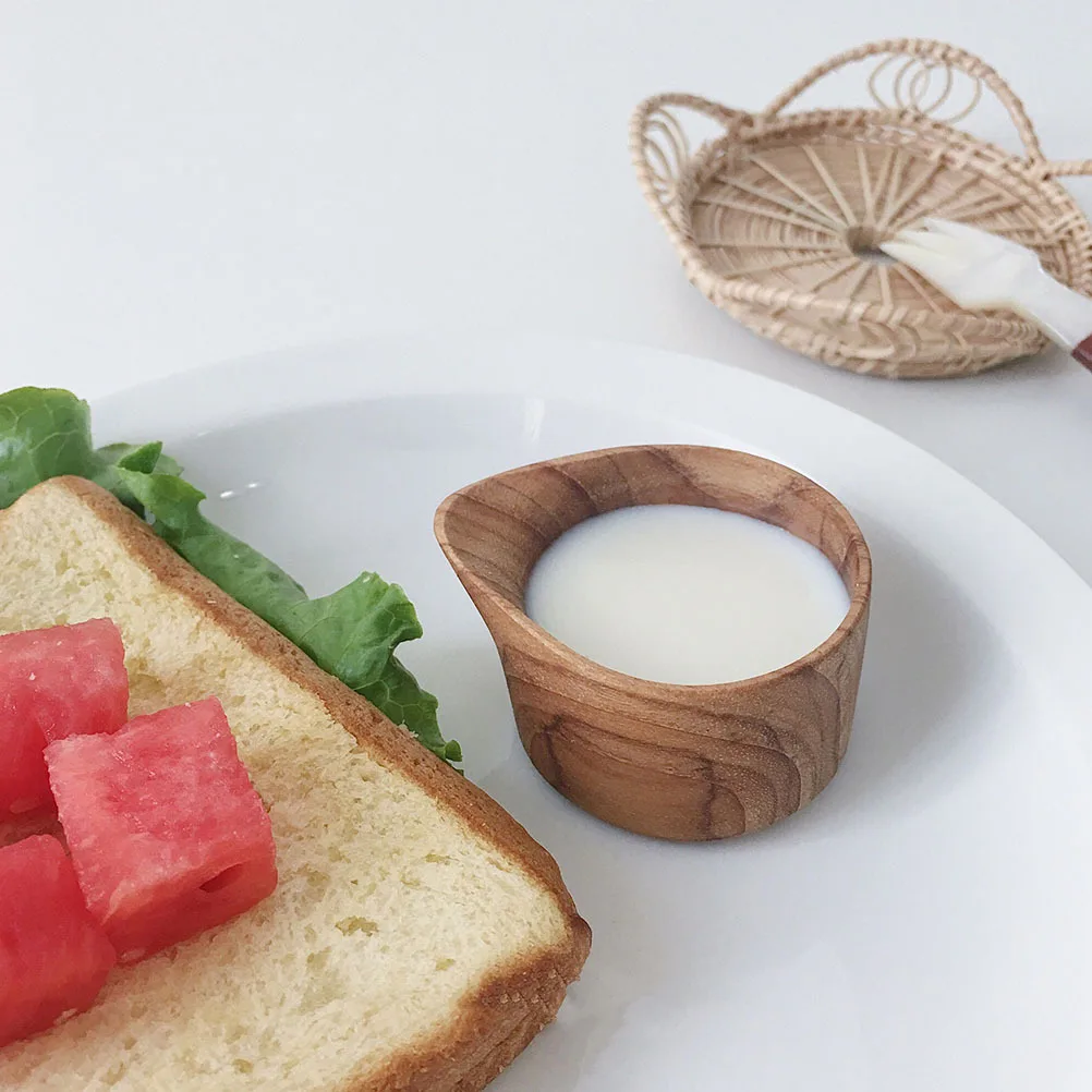 

Retro Handmade Mini Wooden Milk Cup Natural Solid Wood for Coffee Breakfast Wooden Small Mug Milk Drinking Cup