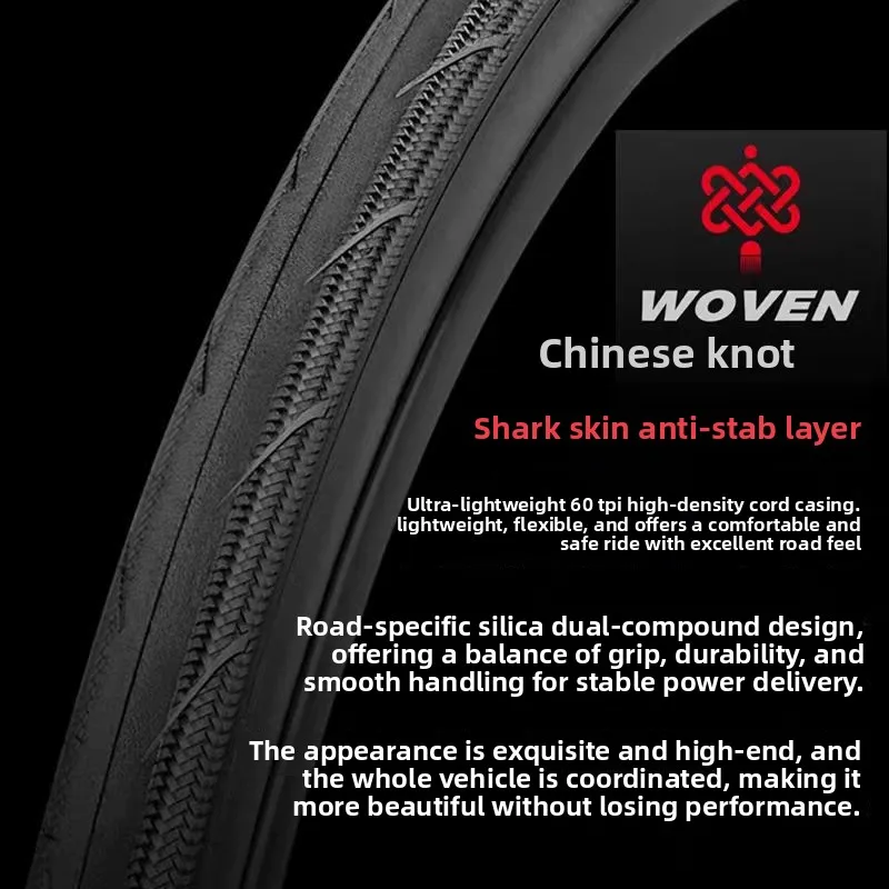 Authentic CHAOYANG H498 China Knot Road Bicycle Tire 700x25/28/30C 60TPI Puncture Resistant Low Rolling Resistance Folding Steel view 3