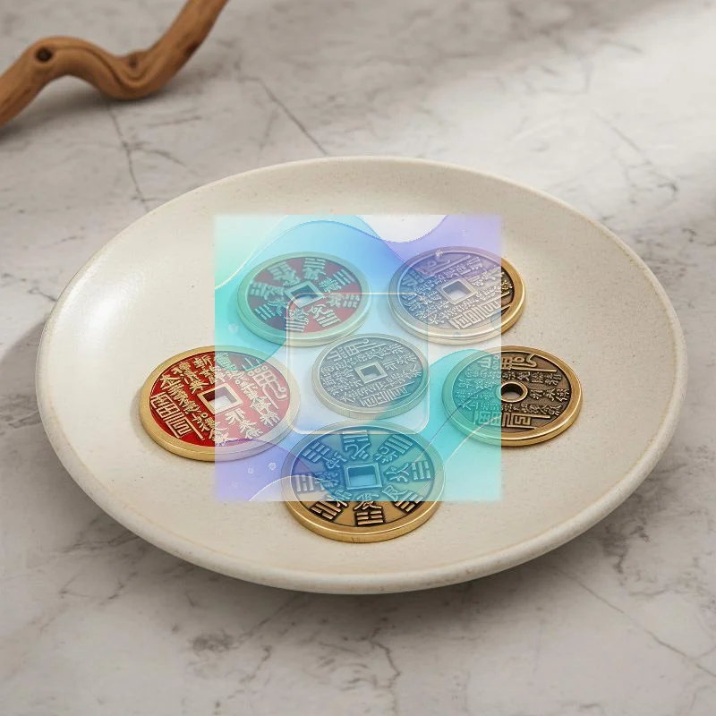 Retro Design Solid Brass Feng Shui Lucky Coins Engraved Lucky Symbol for Study Room Decor Collectible Festival Gifting