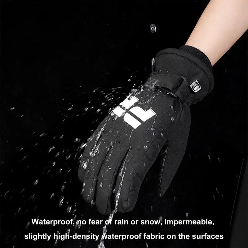 Guantes a prueba de viento para invierno, guantes térmicos para patinaje táctil, resistentes al agua, para clima frío, para patinaje y montar