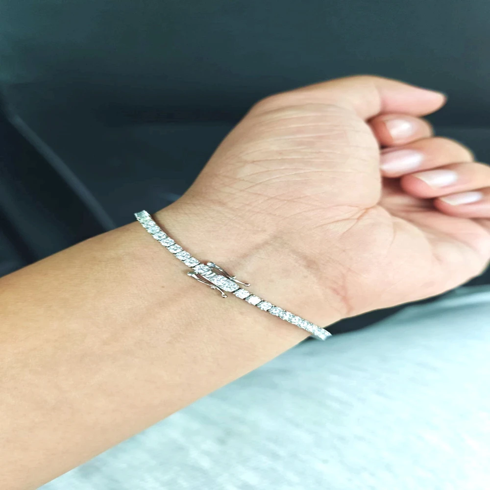 Bracelet tennis en moissanite - Moissanite Tennis Bracelet 925 Sterling avis et prix
