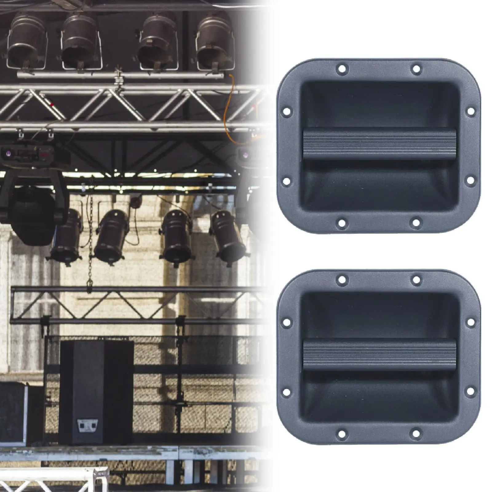 Professional Iron Speaker Handle Recessed Cabinet Box Grasp Side Holder Replacement for Large Loudspeakers