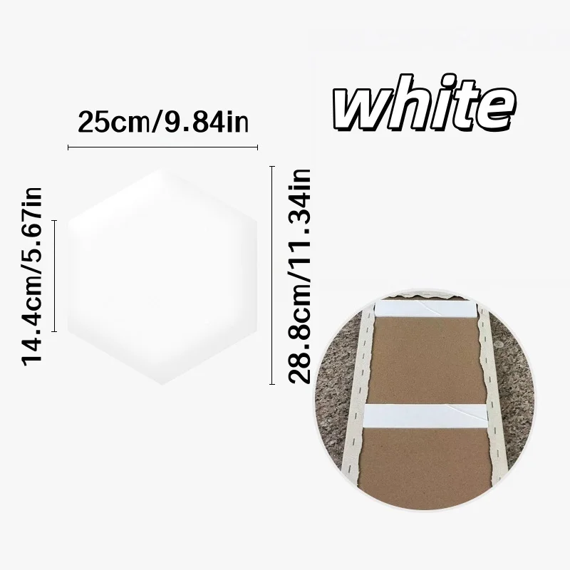 1pc Room Backrest Pad Hexagonal 3D Three-dimensional Wall Protection Self-adhesive Tatami Wall Stickers Home Accessories