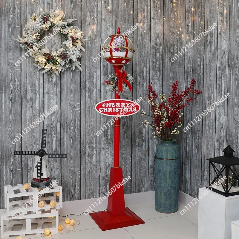 Christmas Musical Snow Street Lamp Festive Falling‑Snow Decoration Prop For Household Living Room Shopping Mall And Hotel