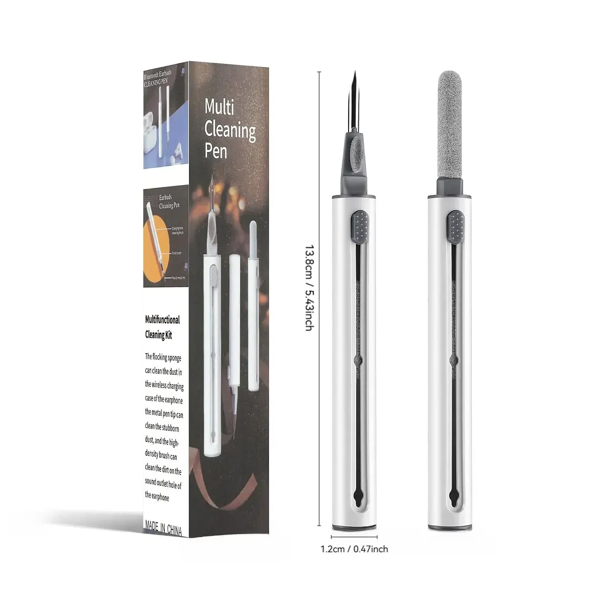 Portable 3 in 1 Earphone Cleaning Brush, Pen-shaped Cleaner Brush for Earphone, Earphone Case, Headphone Box, Camera