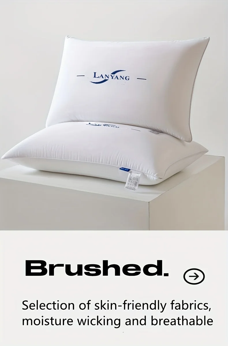 LANYANG 1 Stück Luxuriöses Weißes Hochwertiges Rebound-Kopfkissen, 5-Sterne-Hotel-Qualität, Hochwertige Schlafhilfe für Zuhause und Schlafzimmer – Detail 2