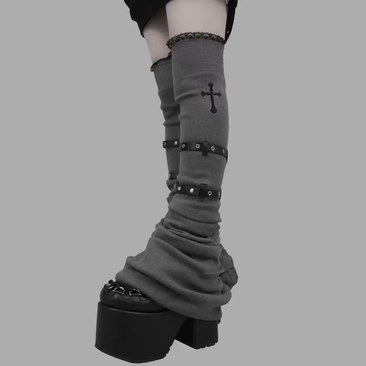 Vintage Design Leg Warmers Women Y2K Subculture JK Knee Socks Spicy Girls Autumn Winter Korean Street Daily Accessories