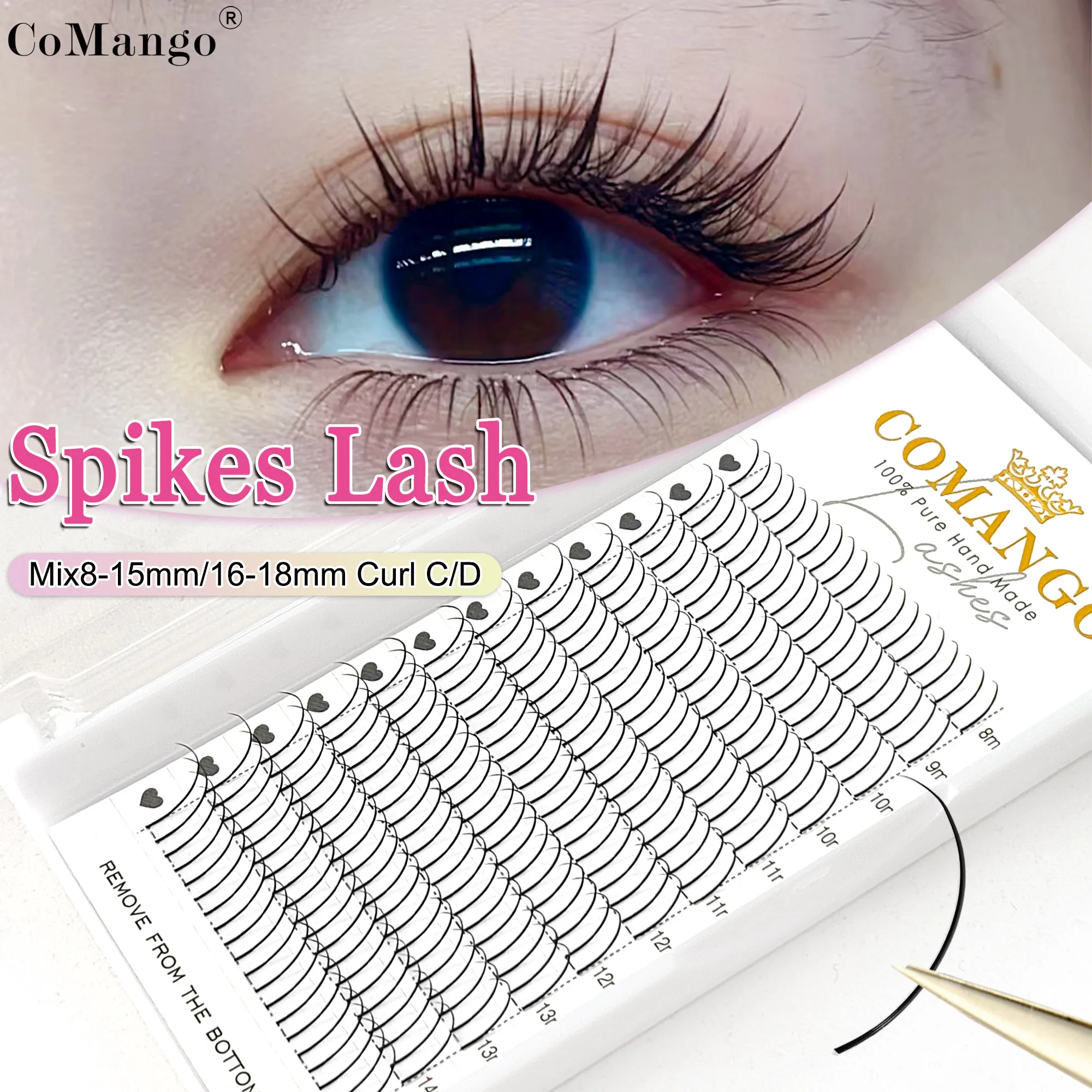 Mix 8-15/16-18 A Form DIY einzelne Wimpern Fee Spikes Wimpern Verlängerung natürliche lange professionelle Wimpern für Schönheit Make-up
