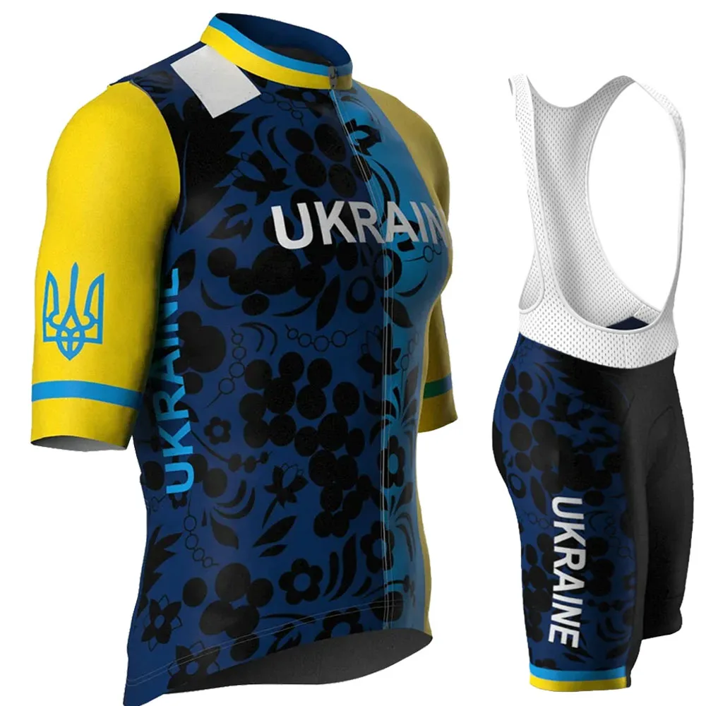 Ukraine National Team 2026 Cycling Jersey Set Summer Bicycle Clothing kits Road Bike Shirts Suit Bicycle Bib Shorts MTB Maillot view 3