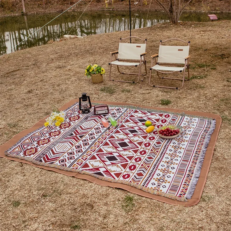 Alfombra de Picnic de estilo étnico multiusos, equipo para exteriores