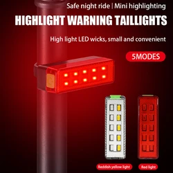 Bike Rear Light MTB Bicycle Taillight USB Rechargeable LED Cycling Bike Warning Light Red Light Mountain Bicycle Lamp Seatpost