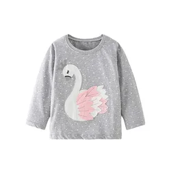 Jumping Meters 2-7T Animals Baby Girls T Shirts Autumn Fashion Kids Clothes Applique Pockets Toddler Costume Cute Tops