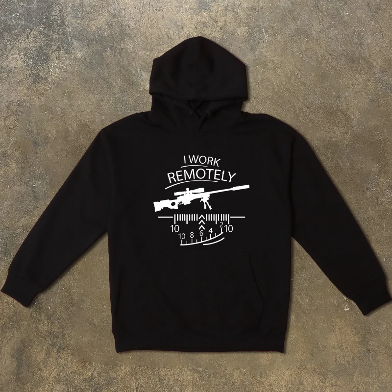 

Men's and Women's Hooded Sweatshirts, Military Enthusiasts and Military Fans, Sniper Rifle Print Design Creativity Oversize