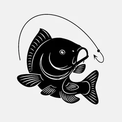 Carp Fishing Hook Decal Decoration Art Fish Fisherman Hobby Personality Car Sticker Pvc Car Sticker  15cm*14cm