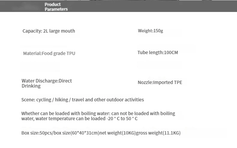 Wasserblase Hydrationsrucksack 2L Große Kapazität EVA-Wasserbeutel Reservoir für Laufen Radfahren Hydrations-Wasserspeicherbeutel – Detail 9