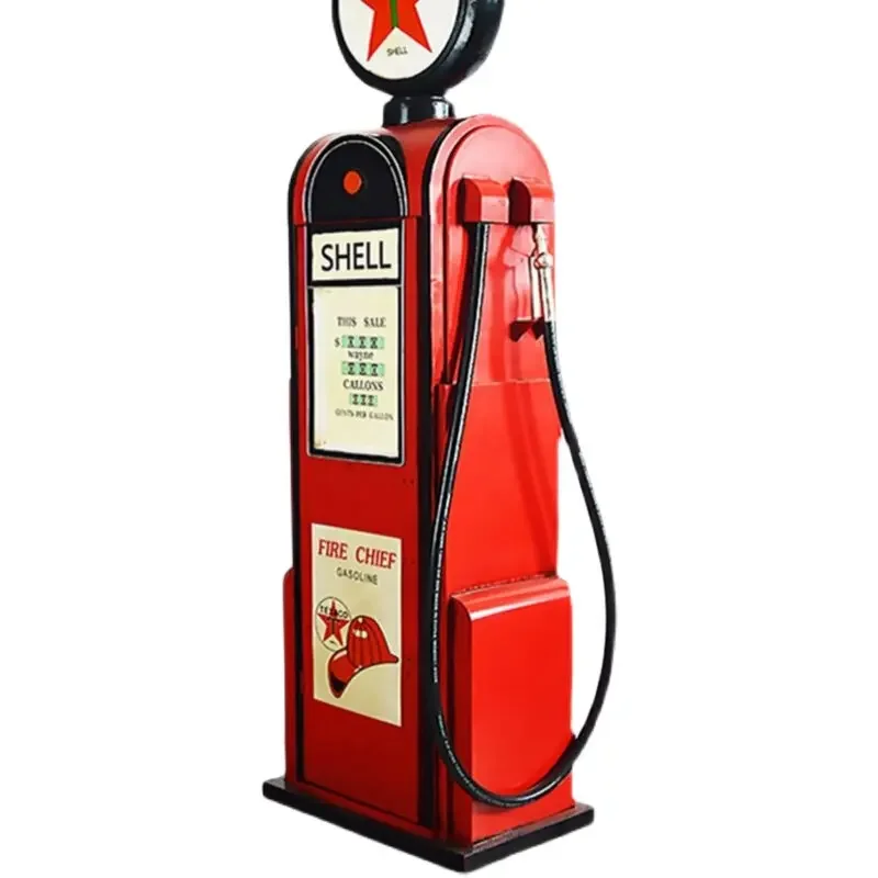 Retro wrought iron refueling machine model, floor ornament, wine cabinet locker