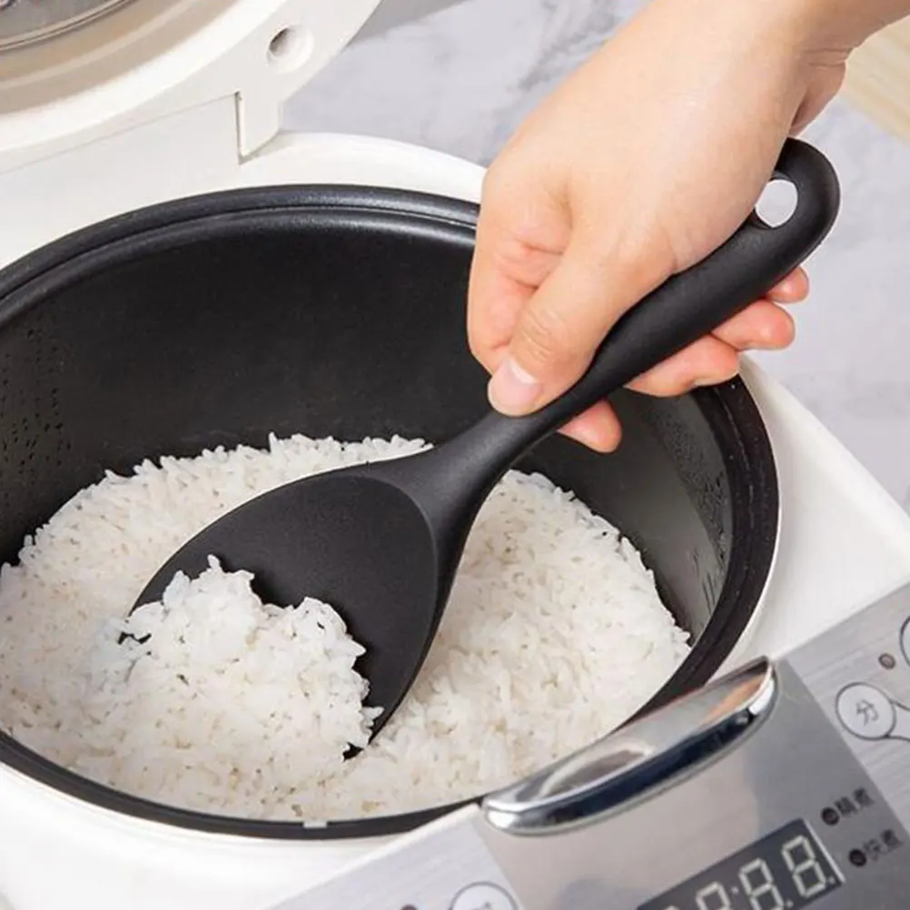 

2pcs Rice Spoon Kitchen Non-Stick Wall-Mounted Cooking Spatula for Home Silicone Scooper Pot Paddle Safe Household