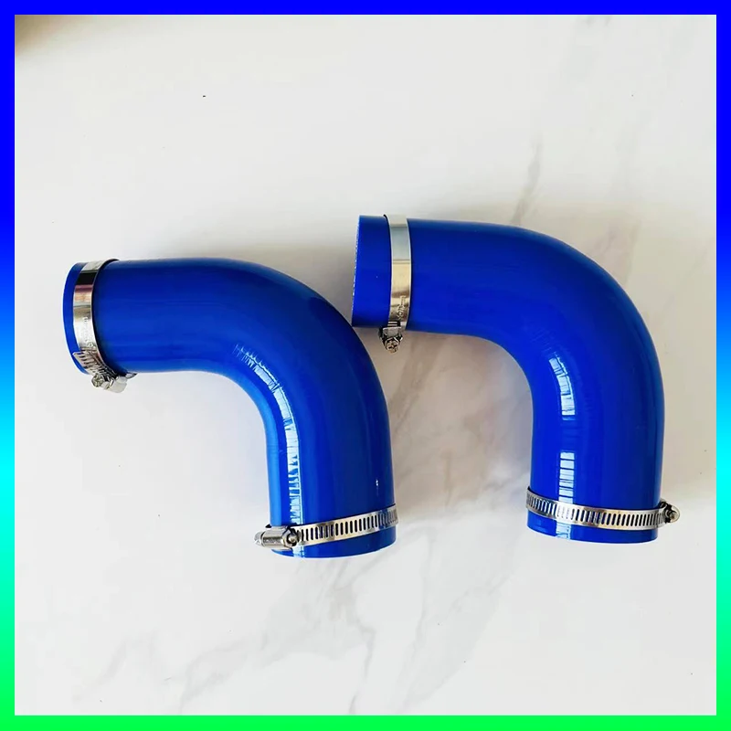 Blue 90 Degree Reducer Silicone Flexible Hose Variable Diameter Silicone Flexible Hose For Air Intake High Pressure with 2 clamp