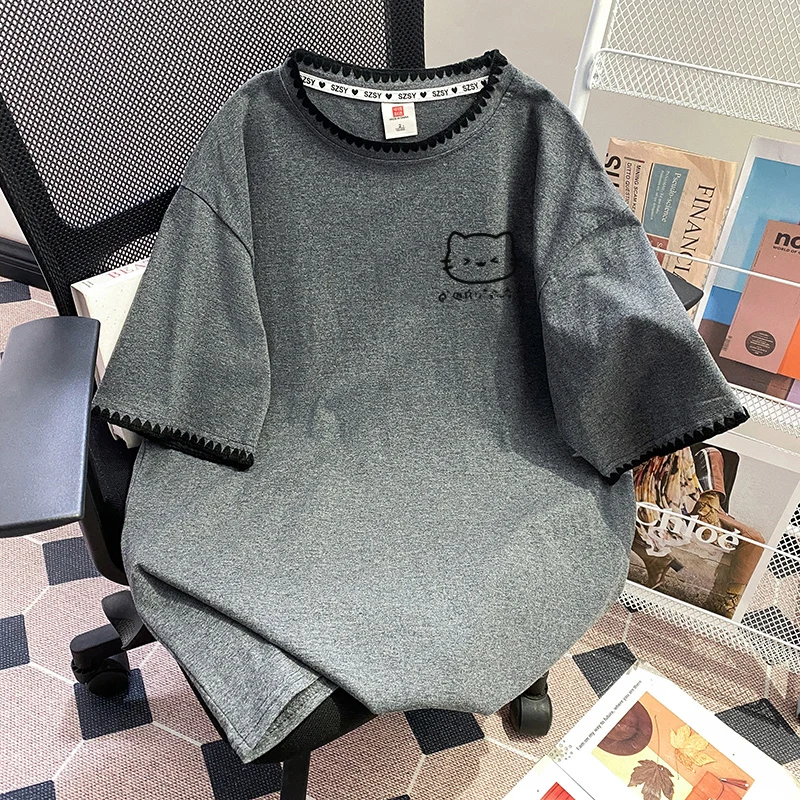 

Футболка из чистого хлопка, летняя, в полоску, модная, большого размера, повседневная, с круглым вырезом, для мужчин и женщин