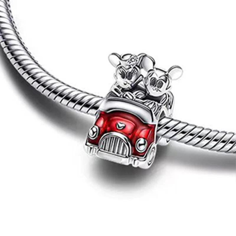 925 Sterling Zilveren Disney Mickey En Minnie En Klassieke Auto 'S Bedels Kralen Past Pandora Originele Armband Voor Vrouwen Diy Sieraden