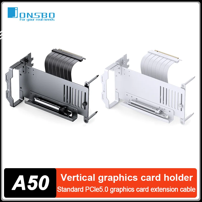 JONSBO A50 Vertical Graphics Card Bracket Aluminum Alloy GPU Holder With PCIe 5.0 graphics card extension cable