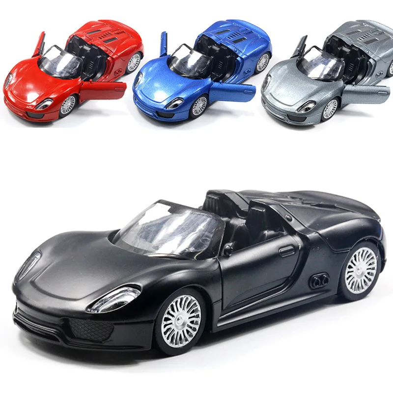 1: 36 alloy Porsche 918 sports car model, children's door opening rebound toy car, cake ornaments, baking decorations, gifts