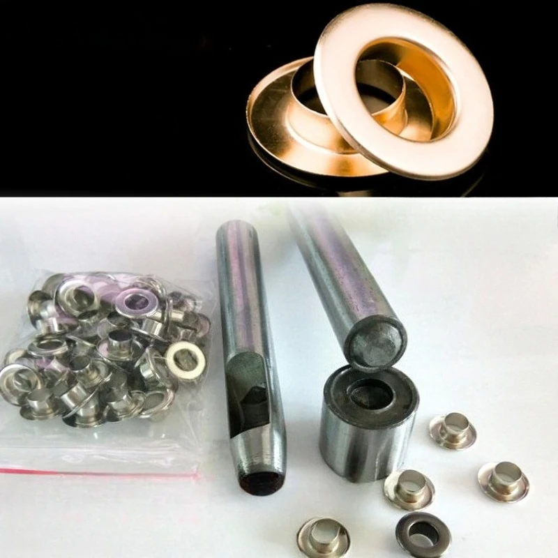 3.5mm~15mm Copper Eyelets Metal Eyelet Grommet Ring Kit Garment Rivets For Shoes Bag Clothing Skin Belt Hat