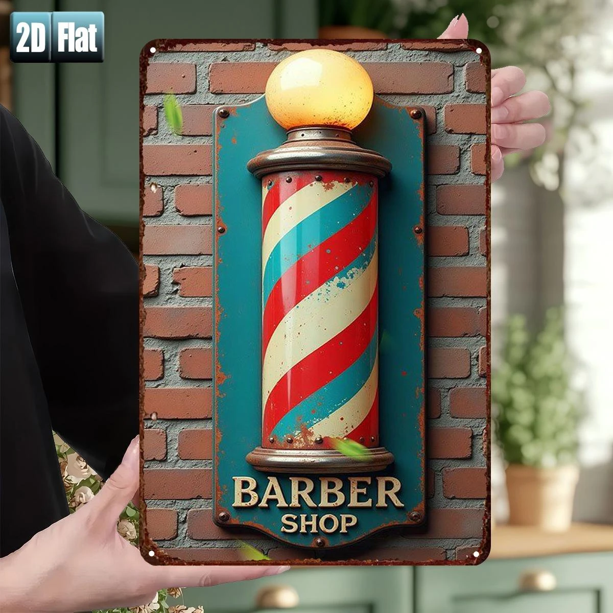 2D Flat, 2D Flat, [2D Flat][2D Flat Art Barber Shop Pole] 2D Flat- A Single Piece of 2D Flat Art, Featuring a Classic Barber Sho