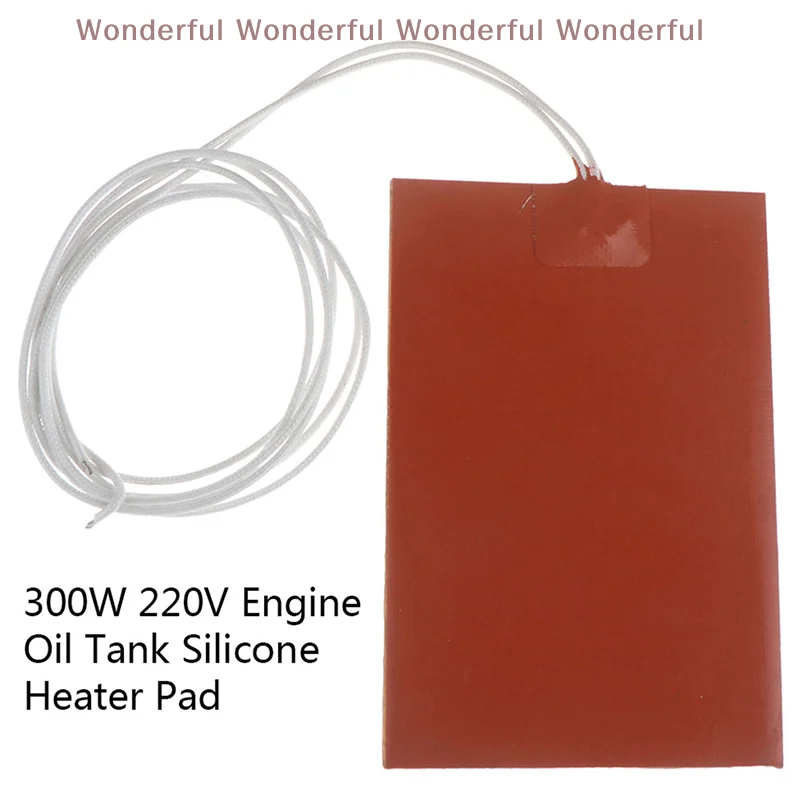 

300W 220V Silicone Waterproof Heater Pad for Engine Oil Fuel Water Tank Universal Rubber Heating Mat Warming Accessories