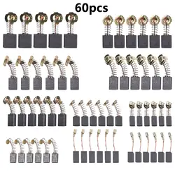 60Pcs/set 10 Sizes Electric Motor Carbon Brushes Replacement For Power Tool Hammer Drills Circular Saws Replacement Carbon Brush