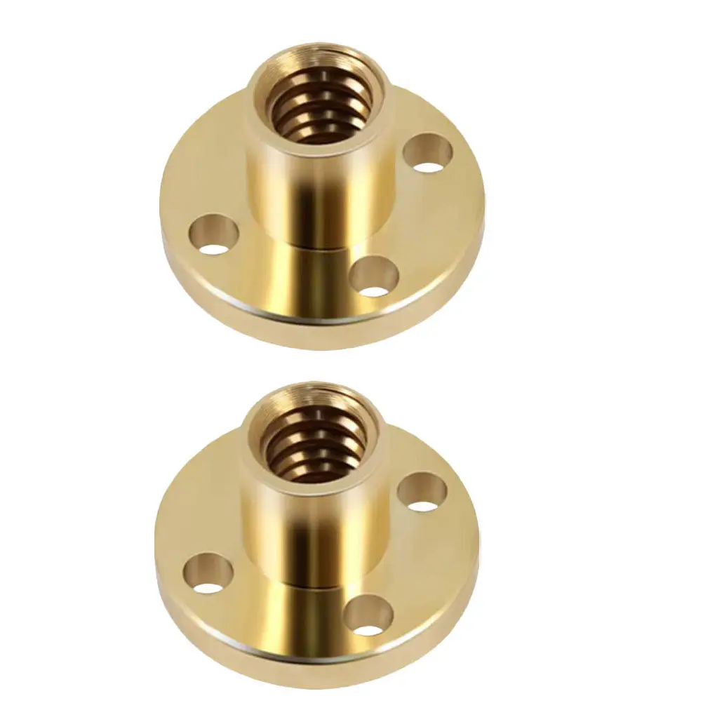 

2 шт. прочные латунные гайки T8 для деталей 3D-принтеров, трапецеидальный ходовой винт T8, плавная работа, низкий уровень шума, для 3D-принтеров