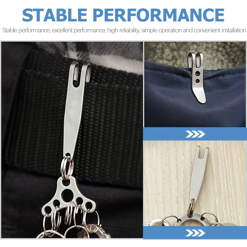 

4pcs Key Ring Clips Stainless Steel Durable Outdoor Buckle Suspension Pocket Carabiner Set Climbing Portable Keys
