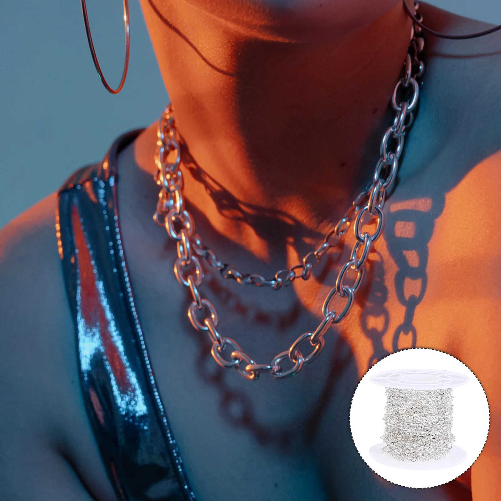 DIY Jewelry Making Heart Link Chain Copper Necklace Bracelet Craft Supplies Stand Out Fine Craftsmanship Heart Link Chain