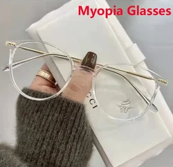 Lunettes de myopie de marque de luxe pour hommes et femmes, lunettes bloquant la lumière bleue, lunettes de proximité, dioptrie, 0 à-4.0