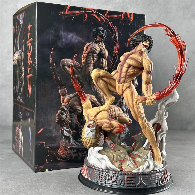 Nowa figurka anime Attack On Titan The Armored Figures 29cm Titan Eren Jager Action Figurine Model Pvc Statue Ornament Toys Gifts