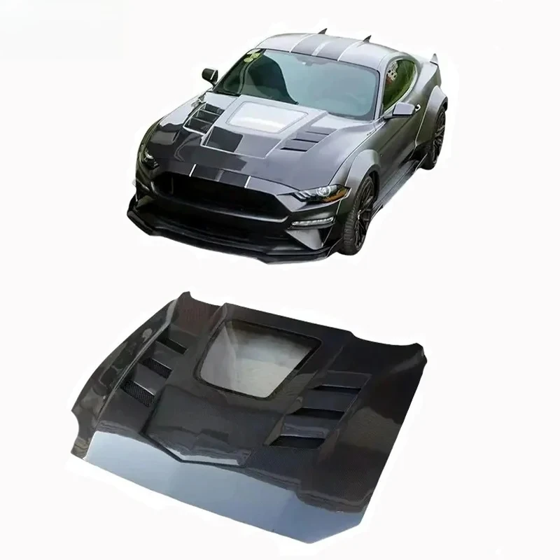 

Suitable For 2018-2022 Models Ford Mustang Version High Quality Transparent Carbon Fiber Engine Hood